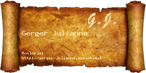 Gerger Julianna névjegykártya